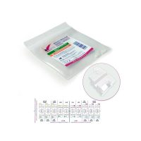 Bracket odontológico de cerámica personalizado para ortodoncia, paquete con instrucciones y diagramas de colocación.