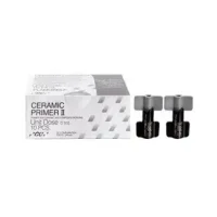 Unidad de cemento de cerámica CERAMIC PRIMER II para odontología, ideal para adhesión y fijación de componentes dentales, en presentación de 10 piezas.