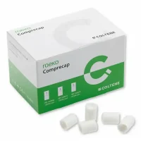 Compresas odontológicas personalizadas Coltene Roeko Comprecap para tratamientos dentales.