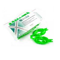 Cajas de cubetas para fluoración odontológica Dental Flux en color verde, ideal para tratamientos de fluoruración dental en clínicas y consultorios odontológicos.