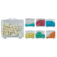 Blister de bloques de yeso dentales en colores variados para prótesis personalizadas y tratamientos odontológicos precisos.