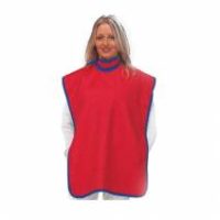 Alto texto: Gorro de protección odontológica personalizado en color rojo con detalles en azul, ideal para clínicas dentales y procedimientos odontológicos.