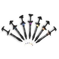 Tensores dentales personalizados para odontología con diferentes colores y medidas, ideales para tratamientos precisos y cómodos en clínicas dentales.