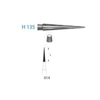 Huso dental personalizado para odontología, H 135, con punta fina y diseño ergonómico para precisión en procedimientos odontológicos.