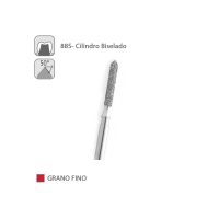 Cuchilla para fresado dental con cilindro biselado y ángulo de 50°, diseñada para odontología estética y restauraciones.