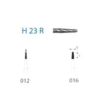H23R fresas dentales para prótesis y odontología de alta precisión, fabricadas en acero inoxidable, para trabajos de elaboración en clínica dental.