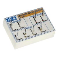 Laminato Veneer System kit with various dental finishing and cutter tools for personalized dental restorations and treatments.