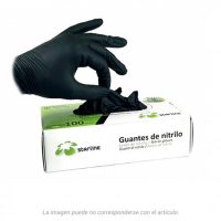 Guantes de nitrilo negros, ideales para procedimientos odontológicos y protección personal en clínica dental. Producto de alta calidad y resistencia para uso profesional.