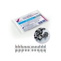 Alto contenido de metales utilizados en bracket ortodóntico de MEDICALINE, ideal para aplicaciones dentales, con caja individual y variedad de tamaños y colores.