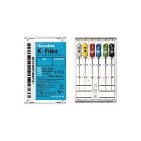 K-Files instrumentos odontológicos personalizados para endodoncia en acero inoxidable, variedad de tamaños y colores, ideal para clínicas dentales y tratamientos precisos.