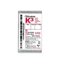 K3 archivos endodónticos rotatorios de titanio, NiTi, para tratamientos dentales personalizados, disponibles en diversas medidas y cantidades en EXAmedic productos odontológicos.