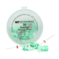 NaviTip de UltraDent, productos odontológicos personalizados, con sistema de inserción en 29 gauge y 27 mm, ideal para procedimientos dentales precisos y seguros en clínicas odontológicas.