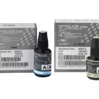 Optiglaze color para restauraciones dentales, personalizado, en botellas de 2.6ml, ideal para odontólogos que buscan resultados precisos y de alta calidad en procedimientos estéticos.