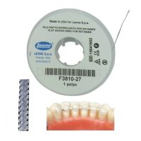 Filamento de acero inoxidable para retenedores dentales, ideal para ortodoncia y restauraciones odontológicas, con alta resistencia y precisión.