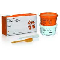 Elite HD+ productos odontológicos personalizados para restauración dental, incluyendo base y catalizador de alta calidad, ideales para profesionales en odontología.