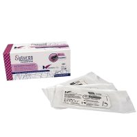 Suturas odontológicas de poliamida negra, paquetes de 12 unidades, para suturas resistentes y duraderas en procedimientos dentales y orales.