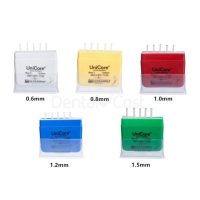 UniCore productos odontológicos con diversos grosores para precisión en el tratamiento dental.