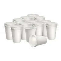 Copas de plástico blancas para uso odontológico, ideal para laboratorios y procedimientos dentales personalizados.