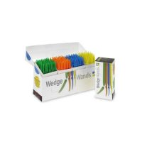 Color-coded wedge wedges for personalized dental products, ideal for dental laboratories and orthodontics.